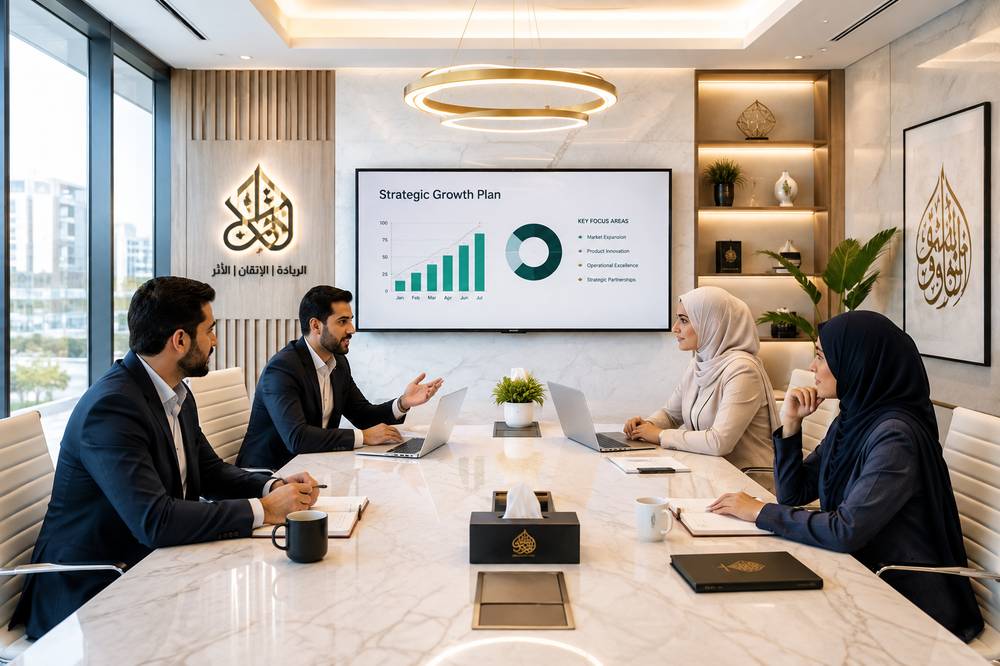 فريق أعمال يخطط لشراكة هلا